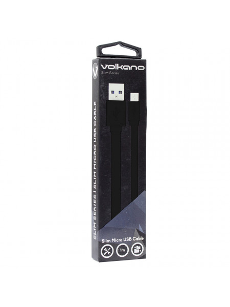 Volkano Micro USB Cable Slim Series - Black/White
